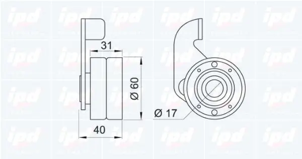 Handler.Part Tensioner pulley, timing belt IPD 140922 2