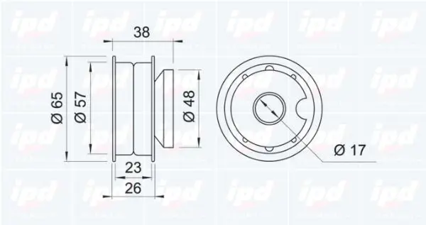 Handler.Part Deflection/guide pulley, timing belt IPD 140926 2