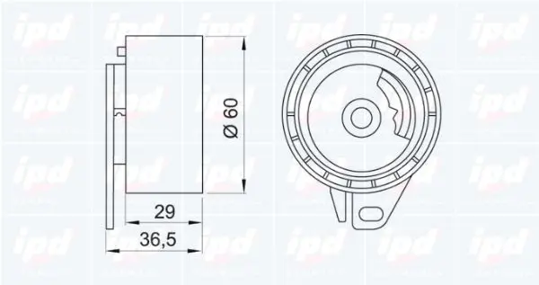 Handler.Part Tensioner pulley, timing belt IPD 140929 2