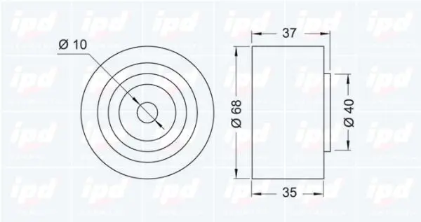 Handler.Part Deflection/guide pulley, timing belt IPD 150968 2