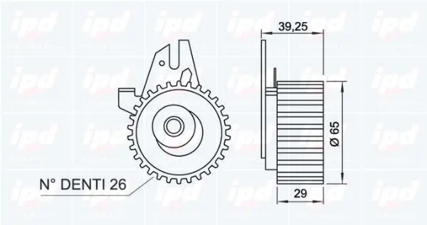 Handler.Part Tensioner pulley, timing belt IPD 140161 2