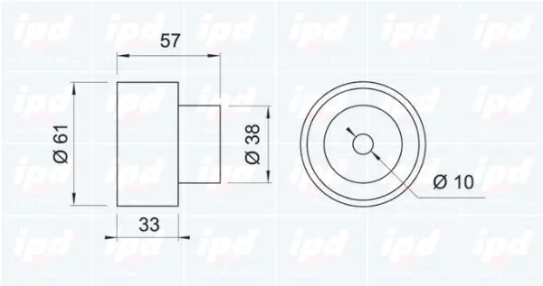 Handler.Part Deflection/guide pulley, timing belt IPD 150936 2