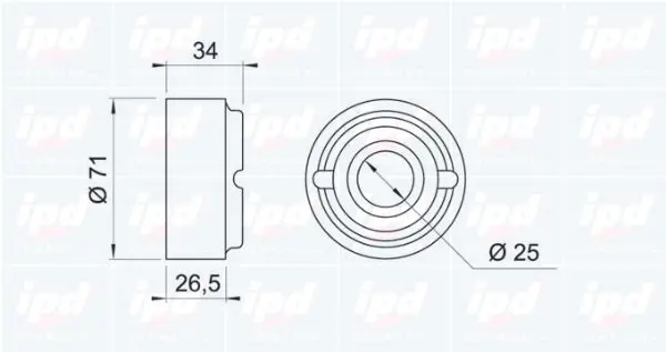 Handler.Part Tensioner pulley, timing belt IPD 140945 2