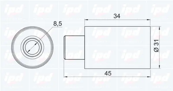 Handler.Part Deflection/guide pulley, timing belt IPD 150984 2