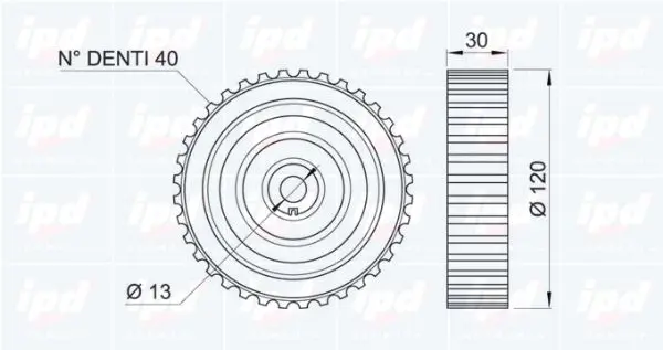 Handler.Part Deflection/guide pulley, timing belt IPD 151057 2