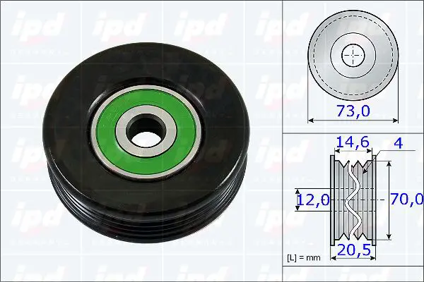 Handler.Part Tensioner pulley, v-ribbed belt IPD 153727 1