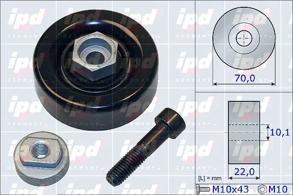 Handler.Part Tensioner pulley, v-ribbed belt IPD 153885 1