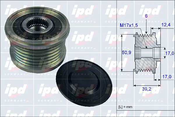 Handler.Part Alternator freewheel clutch IPD 153887 1