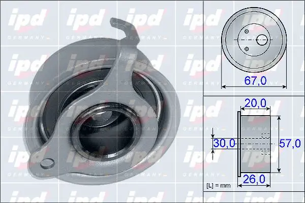 Handler.Part Tensioner pulley, timing belt IPD 153918 1