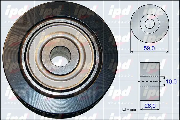 Handler.Part Deflection/guide pulley, v-ribbed belt IPD 153935 1