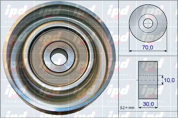 Handler.Part Deflection/guide pulley, v-ribbed belt IPD 153936 1