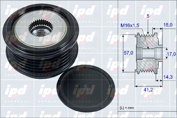 Handler.Part Alternator freewheel clutch IPD 153969 1