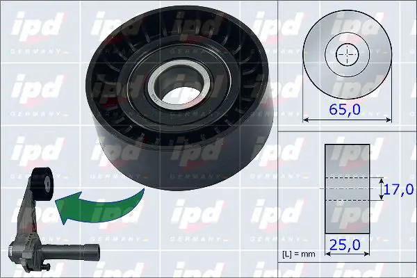 Handler.Part Tensioner pulley, v-ribbed belt IPD 153975 1