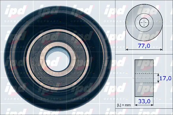 Handler.Part Deflection/guide pulley, v-ribbed belt IPD 153978 1