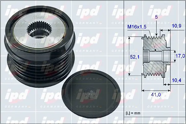 Handler.Part Alternator freewheel clutch IPD 154035 1