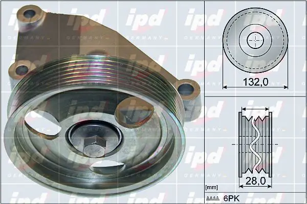 Handler.Part Deflection/guide pulley, v-ribbed belt IPD 154055 1