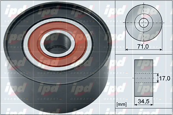 Handler.Part Deflection/guide pulley, v-ribbed belt IPD 154083 1