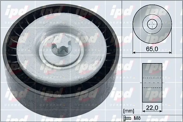 Handler.Part Deflection/guide pulley, v-ribbed belt IPD 154110 1