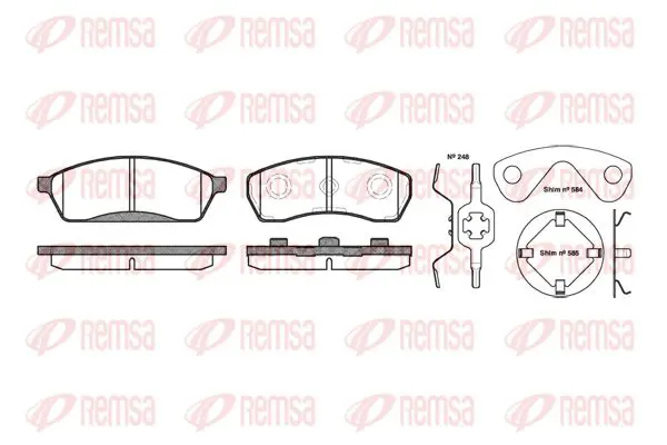 Handler.Part Brake pad set, disc brake KAWE 048800 1