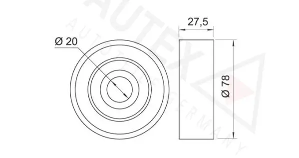 Handler.Part Deflection/guide pulley, v-ribbed belt AUTEX 651974 2