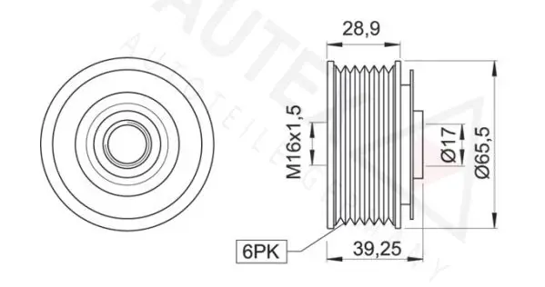 Handler.Part Alternator freewheel clutch AUTEX 654444 2