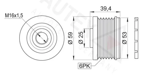 Handler.Part Alternator freewheel clutch AUTEX 654375 2