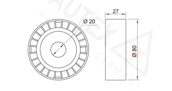 Handler.Part Deflection/guide pulley, v-ribbed belt AUTEX 651348 2