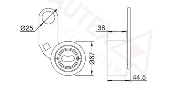 Handler.Part Tensioner pulley, timing belt AUTEX 641378 2