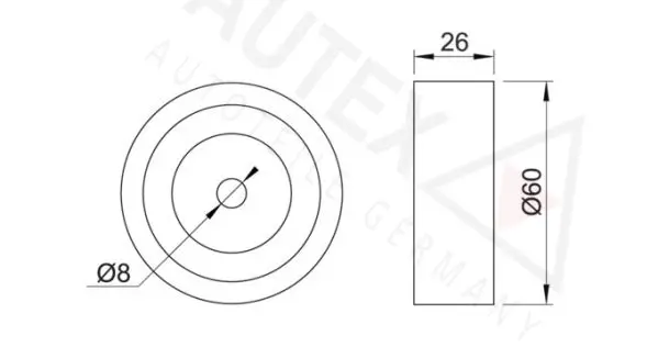 Handler.Part Deflection/guide pulley, v-ribbed belt AUTEX 651241 2