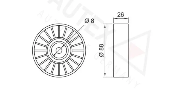 Handler.Part Deflection/guide pulley, v-ribbed belt AUTEX 651845 2