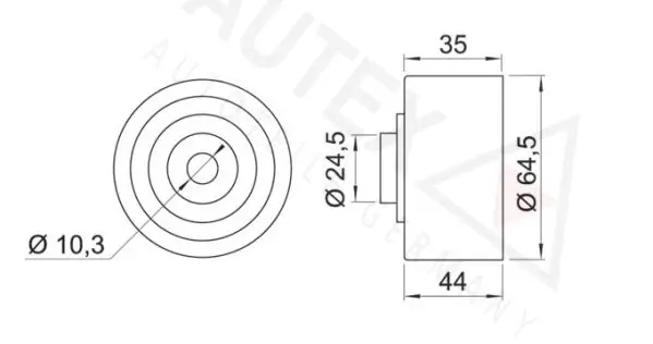 Handler.Part Deflection/guide pulley, timing belt AUTEX 652013 2