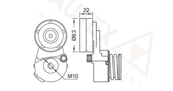 Handler.Part Tensioner lever, v-ribbed belt AUTEX 654166 2