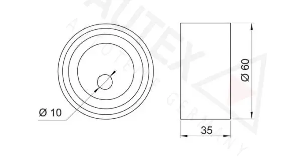 Handler.Part Tensioner pulley, timing belt AUTEX 641401 2