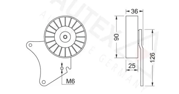 Handler.Part Deflection/guide pulley, v-ribbed belt AUTEX 651375 2