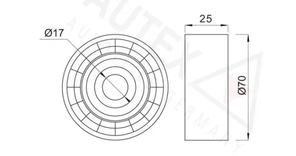 Handler.Part Deflection/guide pulley, v-ribbed belt AUTEX 651657 2