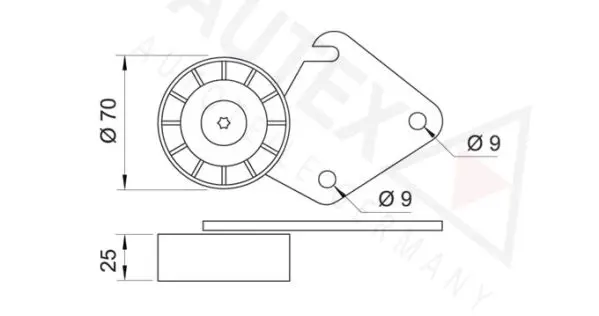 Handler.Part Deflection/guide pulley, v-ribbed belt AUTEX 651373 2