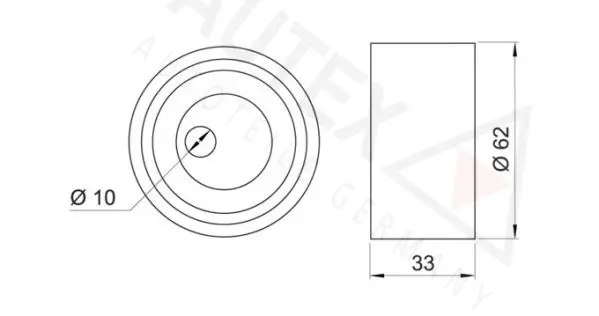 Handler.Part Tensioner pulley, timing belt AUTEX 641402 2