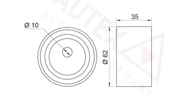 Handler.Part Tensioner pulley, timing belt AUTEX 641404 2