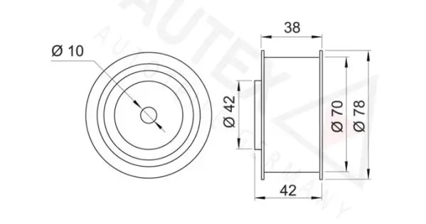 Handler.Part Deflection/guide pulley, timing belt AUTEX 651403 2