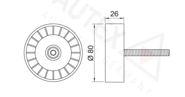 Handler.Part Deflection/guide pulley, v-ribbed belt AUTEX 651349 2