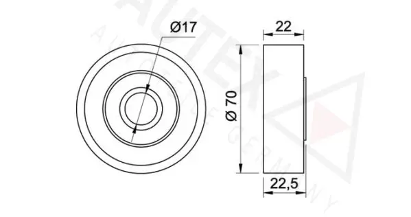 Handler.Part Deflection/guide pulley, v-ribbed belt AUTEX 651976 2