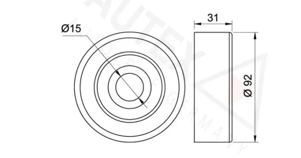 Handler.Part Tensioner pulley, v-ribbed belt AUTEX 641585 2