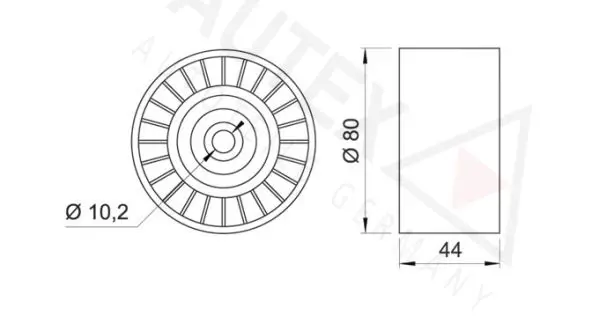 Handler.Part Deflection/guide pulley, v-ribbed belt AUTEX 654068 2