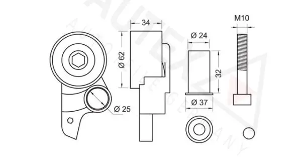 Handler.Part Tensioner pulley, timing belt AUTEX 641959 2