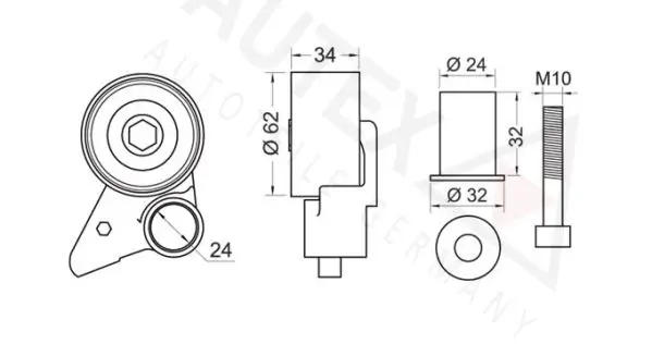 Handler.Part Tensioner pulley, timing belt AUTEX 641660 2