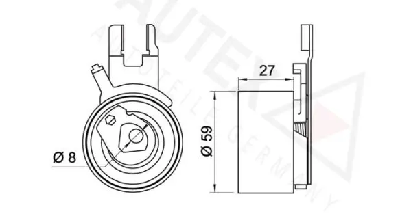 Handler.Part Tensioner pulley, timing belt AUTEX 654086 2