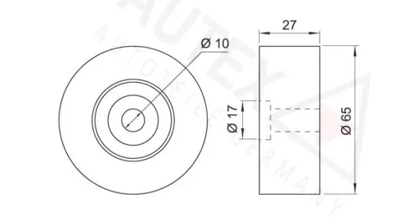 Handler.Part Tensioner pulley, v-ribbed belt AUTEX 651186 2