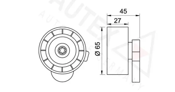 Handler.Part Tensioner pulley, v-ribbed belt AUTEX 641904 2