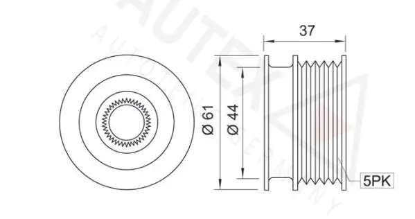 Handler.Part Alternator freewheel clutch AUTEX 621011 2