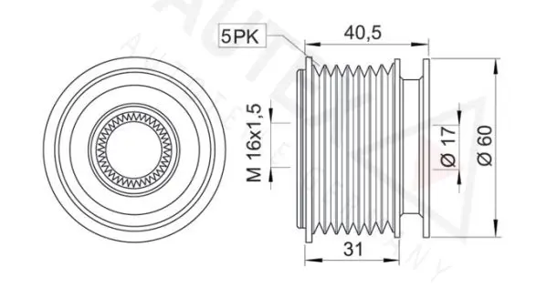 Handler.Part Alternator freewheel clutch AUTEX 654189 2